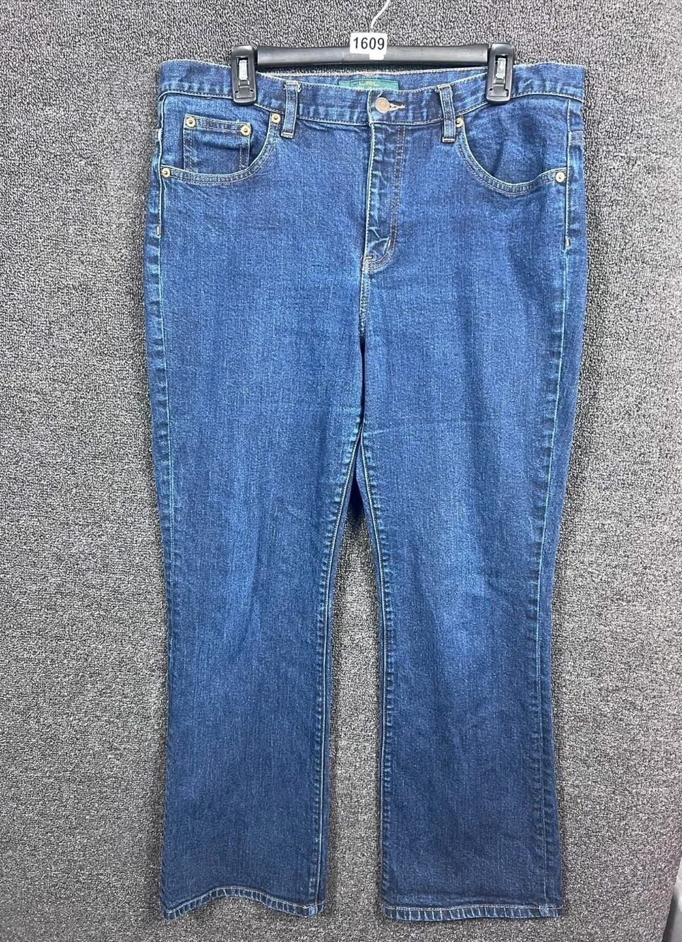 LRL Lauren Jeans Co. Classic Bootcut Jeans Women’s Size 14 Black Blue High-Rise